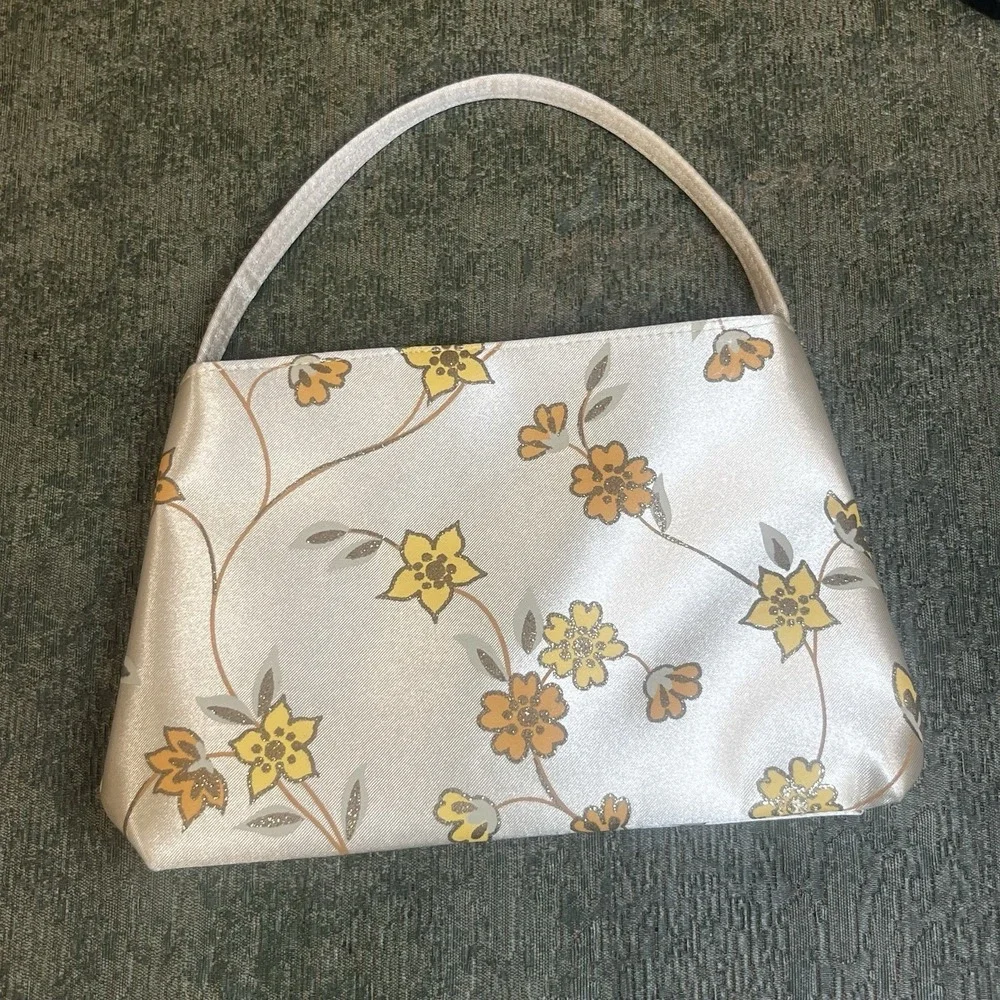 Vintage Avon 2003 Ultimate Gold Satin Flowers Cosmetic Bag